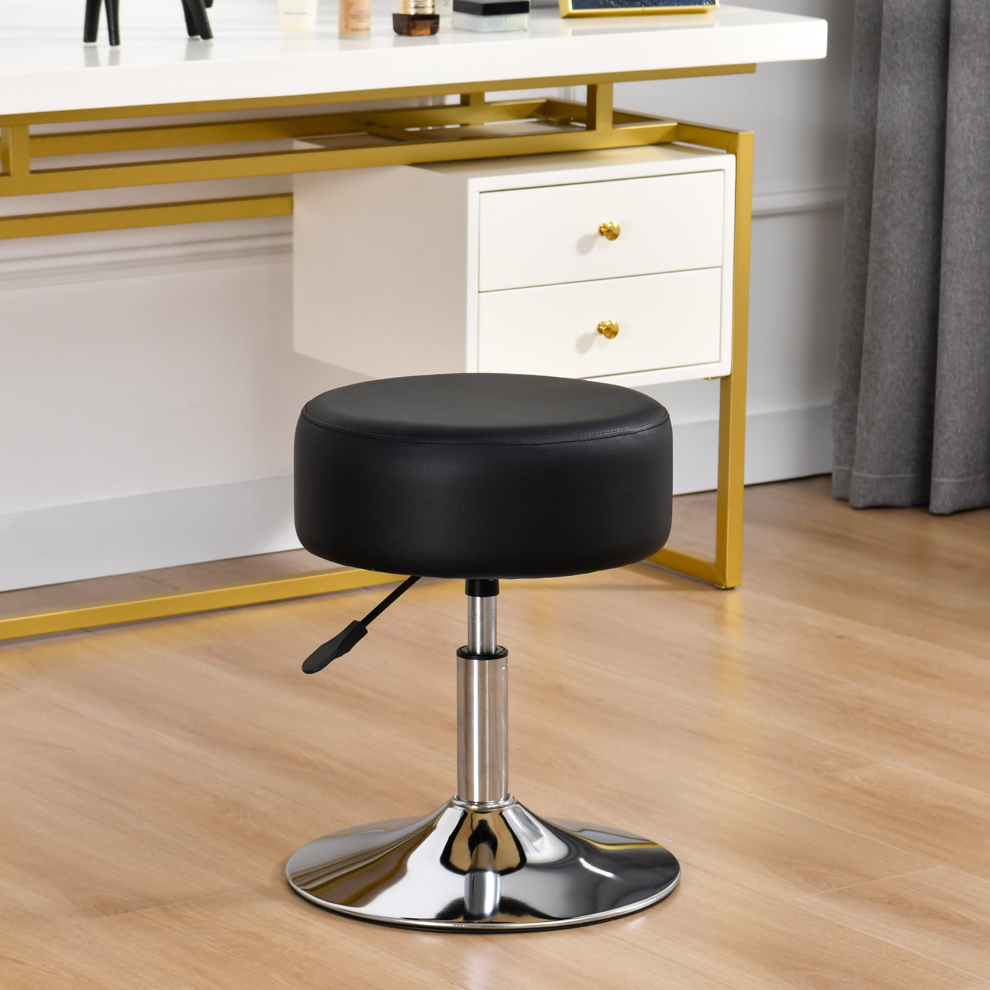 Drehhocker Sitzhocker Hocker RUND höhenverstellbar drehbar aus Kunstleder Farbauswahl Duhome 428S