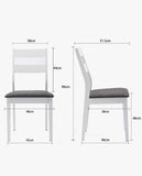 Load image into Gallery viewer, 2er Set Esszimmerstuhl aus Holz weiß Sitzfläche Stoffbezug Küchenstuhl DH5036