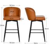 Load image into Gallery viewer, Duhome Barhocker 2er Set Barstuhl 360° Drehbar Küchenstuhl aus PU Bistrohocker mit Fußstütze Tresenhocker mit Rückenlehne, 5489A