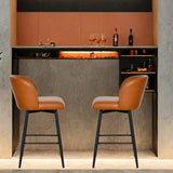 Load image into Gallery viewer, Duhome Barhocker 2er Set Barstuhl 360° Drehbar Küchenstuhl aus PU Bistrohocker mit Fußstütze Tresenhocker mit Rückenlehne, 5489A