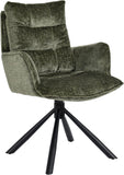 Load image into Gallery viewer, Duhome Esszimmerstuhl mit Armlehnen Schminktischstuhl aus Chenille 180° Drehbar Automatische Rückstellfunktion Sessel für Schlafzimmer Wohnzimmer Büro, 8610A