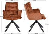 Load image into Gallery viewer, Duhome Esszimmerstuhl mit Armlehnen Schminktischstuhl aus Chenille 180° Drehbar Automatische Rückstellfunktion Sessel für Schlafzimmer Wohnzimmer Büro, 8610A