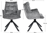 Load image into Gallery viewer, Duhome Esszimmerstuhl mit Armlehnen Schminktischstuhl aus Chenille 180° Drehbar Automatische Rückstellfunktion Sessel für Schlafzimmer Wohnzimmer Büro, 8610A