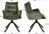 Load image into Gallery viewer, Duhome Esszimmerstuhl mit Armlehnen Schminktischstuhl aus Chenille 180° Drehbar Automatische Rückstellfunktion Sessel für Schlafzimmer Wohnzimmer Büro, 8610A