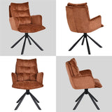 Load image into Gallery viewer, Duhome Esszimmerstuhl mit Armlehnen Schminktischstuhl aus Chenille 180° Drehbar Automatische Rückstellfunktion Sessel für Schlafzimmer Wohnzimmer Büro, 8610A