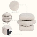 Load image into Gallery viewer, Duhome Sitzhocker aus Bouclé Stoff Ottoman 360° Drehbar Polsterhocker Modern Hocker für Wohnzimmer Schlafzimmer Flur, 9272