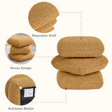 Load image into Gallery viewer, Duhome Sitzhocker aus Bouclé Stoff Ottoman 360° Drehbar Polsterhocker Modern Hocker für Wohnzimmer Schlafzimmer Flur, 9272