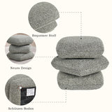 Load image into Gallery viewer, Duhome Sitzhocker aus Bouclé Stoff Ottoman 360° Drehbar Polsterhocker Modern Hocker für Wohnzimmer Schlafzimmer Flur, 9272