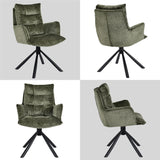 Load image into Gallery viewer, Duhome Esszimmerstuhl mit Armlehnen Schminktischstuhl aus Chenille 180° Drehbar Automatische Rückstellfunktion Sessel für Schlafzimmer Wohnzimmer Büro, 8610A