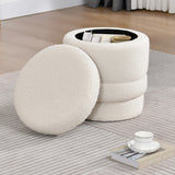 Load image into Gallery viewer, Duhome Ottoman Drehbar Rund Polsterhocker mit Stauraum Sitzhocker mit Deckel Stauhocker für Schlafzimmer Wohnzimmer Flur, 9268B