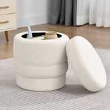 Load image into Gallery viewer, Duhome Ottoman Drehbar Rund Polsterhocker mit Stauraum Sitzhocker mit Deckel Stauhocker für Schlafzimmer Wohnzimmer Flur, 9268B