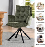 Load image into Gallery viewer, Duhome Esszimmerstuhl mit Armlehnen Schminktischstuhl aus Chenille 180° Drehbar Automatische Rückstellfunktion Sessel für Schlafzimmer Wohnzimmer Büro, 8610A