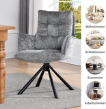 Load image into Gallery viewer, Duhome Esszimmerstuhl mit Armlehnen Schminktischstuhl aus Chenille 180° Drehbar Automatische Rückstellfunktion Sessel für Schlafzimmer Wohnzimmer Büro, 8610A