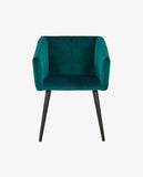 Laden Sie das Bild in den Galerie-Viewer, Esszimmerstuhl aus Stoff (Samt) Farbauswahl Retro Design Stuhl mit Rückenlehne Sessel Metallbeine Duhome 8065