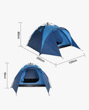 Laden Sie das Bild in den Galerie-Viewer, Camping Zelt Outdoor Zelt mit Schirmsystem Polyester blitzschneller Aufbau bis zu 3 Personen Kuppelzelt Duhome UCT-003
