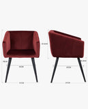 Laden Sie das Bild in den Galerie-Viewer, Esszimmerstuhl aus Stoff (Samt) Farbauswahl Retro Design Stuhl mit Rückenlehne Sessel Metallbeine Duhome 8065