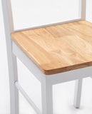 Laden Sie das Bild in den Galerie-Viewer, Duhome 2er Set Esszimmerstuhl aus Holz Küchenstuhl Weiß lackiert Retro Sitzfläche aus Massivholz mit Stoffbezug Polsterstuhl 5034